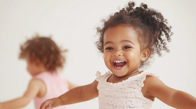 Joyful toddlers dancing freely in ballet class for childhood creativity and expression