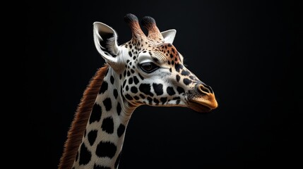 Obraz premium A giraffe with a black and brown pattern on its face