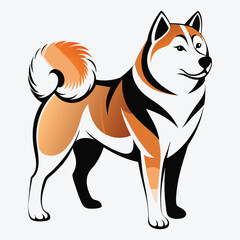 Obraz premium Akita vector White background illustration Generative Ai