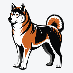 Fototapeta premium Akita vector White background illustration Generative Ai
