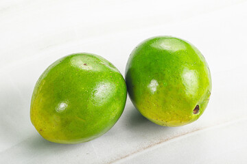 Two ripe green exotic avocado fruit