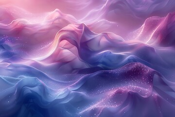Obraz premium Abstract waves of vibrant colors creating a dreamy landscape.