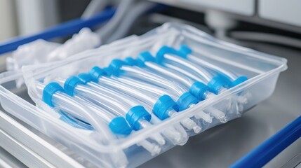 Medical Tubing Packaged In A Clear Plastic Tray