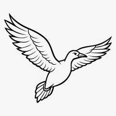 Obraz premium Albatross line art White background illustration Generative Ai