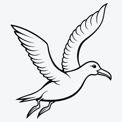 Albatross line art White background illustration Generative Ai
