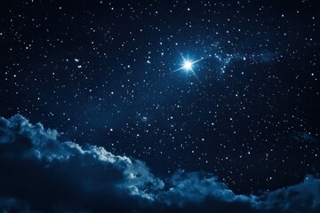Night Sky Clouds Stars Bright Celestial Scene