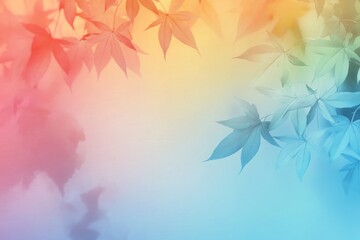 Pastel Colored Maple Leaves Soft Background