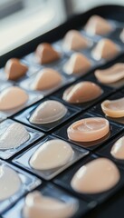 Fototapeta premium Diverse Facial Implant Shapes and Textures in Cosmetic Surgery Setting