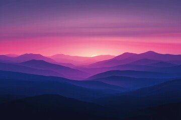 Majestic Mountains Sunset Hues Landscape Scene