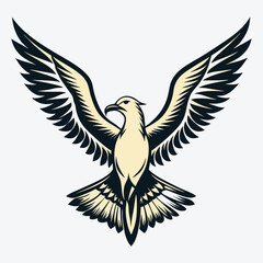 Obraz premium Albatross vector White background illustration Generative Ai