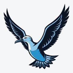 Obraz premium Albatross vector White background illustration Generative Ai