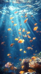 Underwater Scene with Colorful Fish
