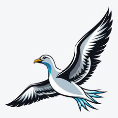 Obraz premium Albatross vector White background illustration Generative Ai