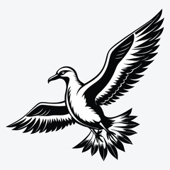 Fototapeta premium Albatross vector White background illustration Generative Ai