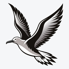 Obraz premium Albatross vector White background illustration Generative Ai