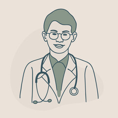 Fototapeta premium a line drawing of a doctor or a medical professional.