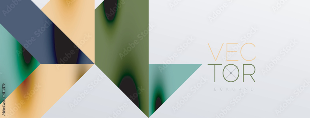 Poster Tech minimal overlapping triangle shapes elements geometric graphic pattern