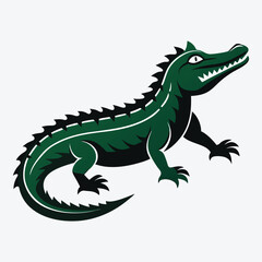 Alligator vector White background illustration Generative Ai