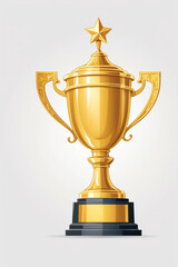 Fototapeta premium winner golden trophy cup on white background