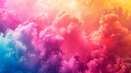 Fototapeta premium abstract happy holi colorful background silhouette man colored fog