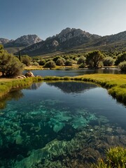 Fototapeta premium Pond in Sardinia, Italy.