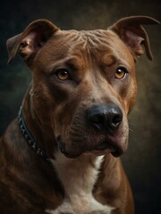 Obraz premium Powerful pitbull dog portrait.