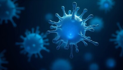 Microscopic view of colored cells, bacteria or viruses, complex structures and patterns