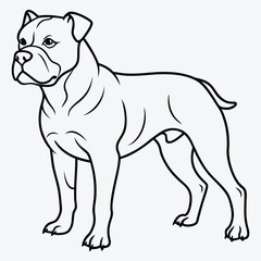 Fototapeta premium American Bulldog line art White background illustration Generative Ai
