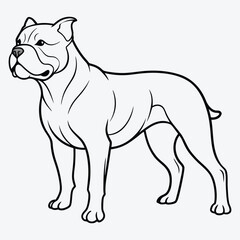 Obraz premium American Bulldog line art White background illustration Generative Ai