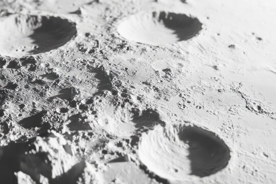 Lunar Surface Showing Numerous Impact Craters And Texture