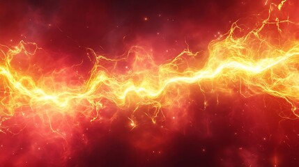 Obraz premium Fiery Cosmic Energy Surges with Plasma Lightning and Electric Explosions in Space