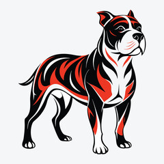 Fototapeta premium American Bulldog vector White background illustration Generative Ai