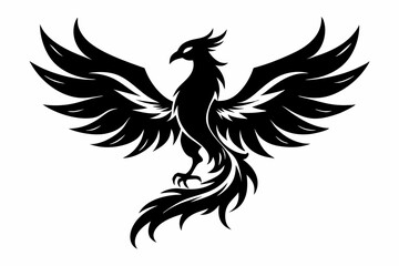 Fototapeta premium Fenix line art silhouette vector illustration