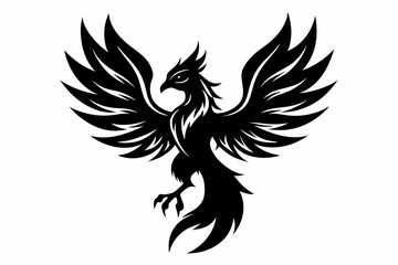 Fototapeta premium Fenix line art silhouette vector illustration