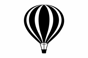 Obraz premium hot air balloon line art silhouette vector illustration