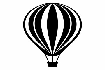 Obraz premium hot air balloon line art silhouette vector illustration