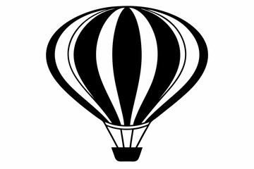 Fototapeta premium hot air balloon line art silhouette vector illustration