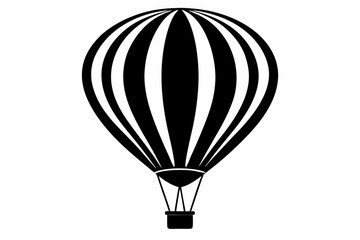 Obraz premium hot air balloon line art silhouette vector illustration