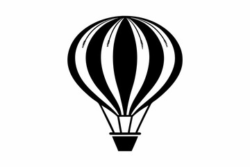 Obraz premium hot air balloon line art silhouette vector illustration