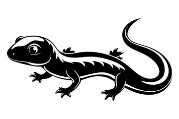 Fototapeta premium salamander line art silhouette vector illustration