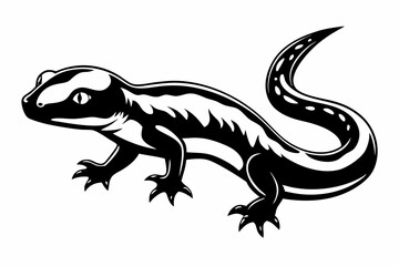 Obraz premium salamander line art silhouette vector illustration