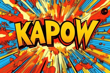 Colorful Comic Book Explosion Kapow Word Art