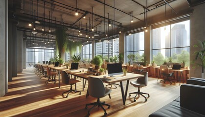 Fototapeta premium Modern Office Space with Natural Light