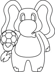 Elephant Handball player Handball Animal Vector Graphic Art Illustration