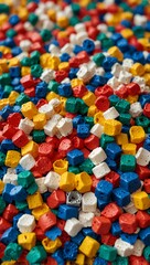 Recycled plastic granules.