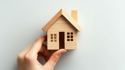 model house made of wooden blocks