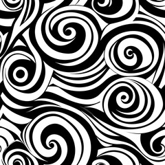 Fototapeta premium Bold ethnic swirl design with black pattern image