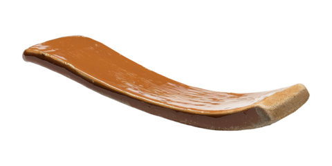 Curved Wooden Spoon Rest Isolated on Transparent Background