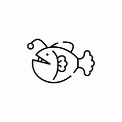 anglerfish fish icon sign vector