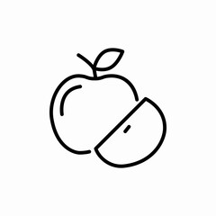 apple slice icon sign vector